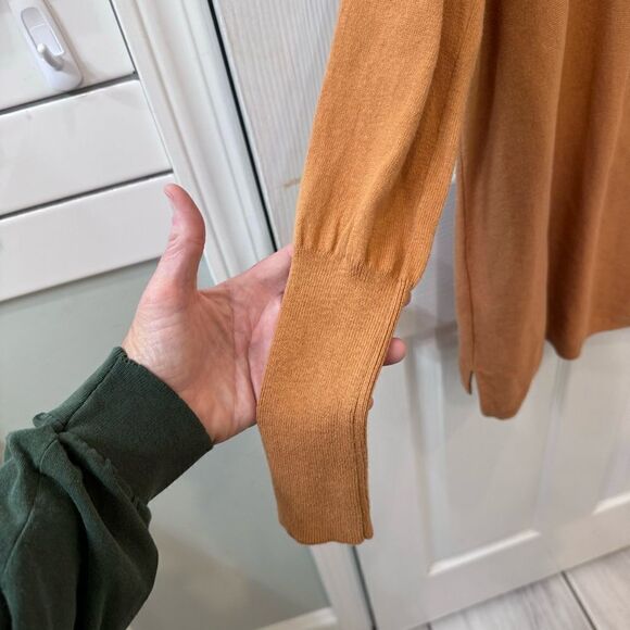 Garnet Hill Organic-Cotton Pocket-Detail long Sweater size XS-  in rust- EUC! - Picture 10 of 13